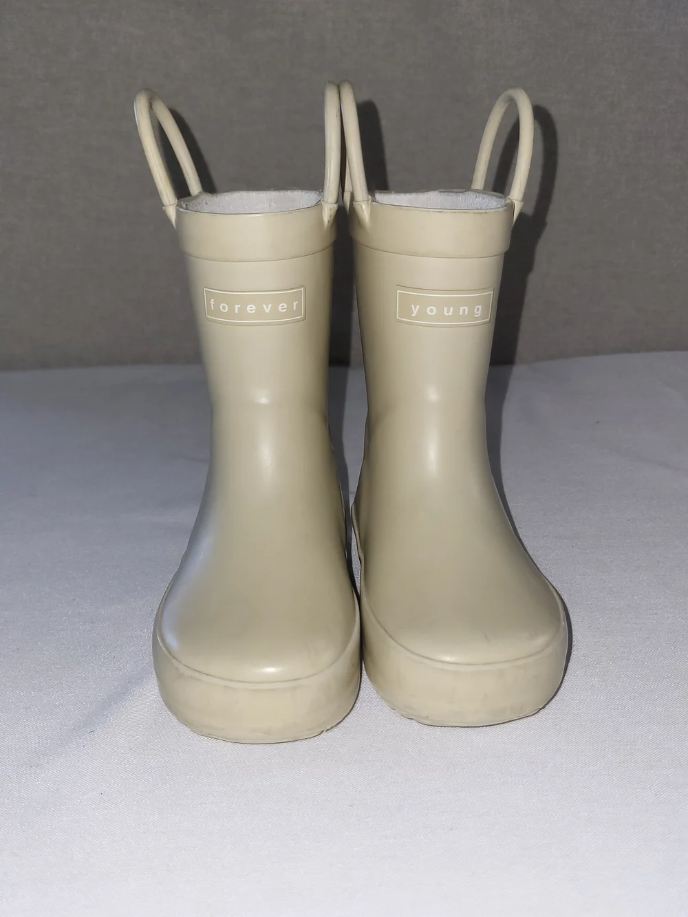 Denver James Forever Young Kids' Cream Waterproof Pull-On Rain Boots